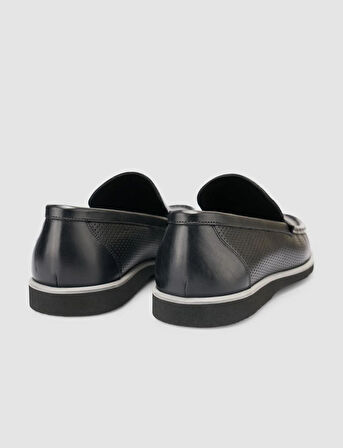 %100 Hakiki Deri Siyah Erkek Loafer