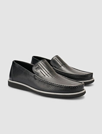 %100 Hakiki Deri Siyah Erkek Loafer