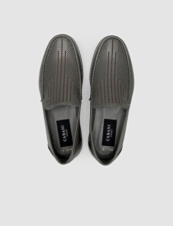 %100 Hakiki Deri Gri Erkek Loafer