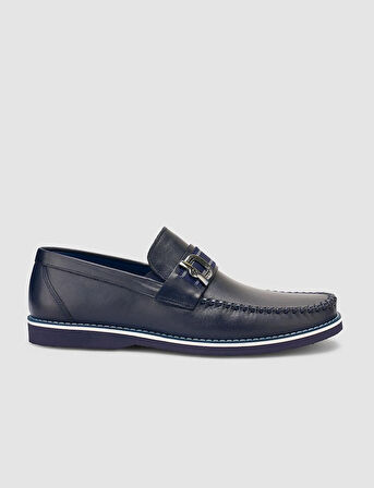 Cabani %100 Hakiki Deri Lacivert Erkek Loafer