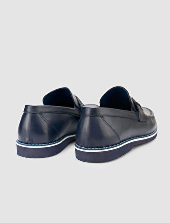 %100 Hakiki Deri Lacivert Erkek Loafer