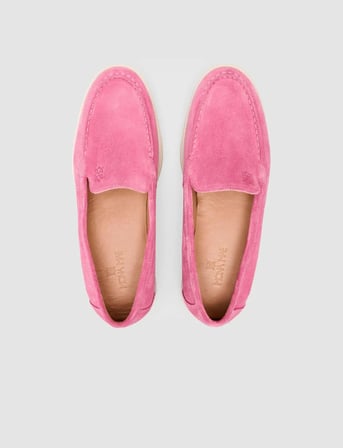 Lagaria MonaMae %100 Hakiki Deri Pembe Süet Kadın Loafer