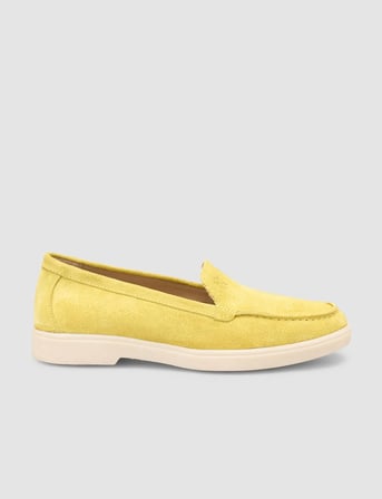 Lagaria MonaMae %100 Hakiki Deri Sarı Süet Kadın Loafer