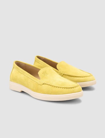 Lagaria MonaMae %100 Hakiki Deri Sarı Süet Kadın Loafer
