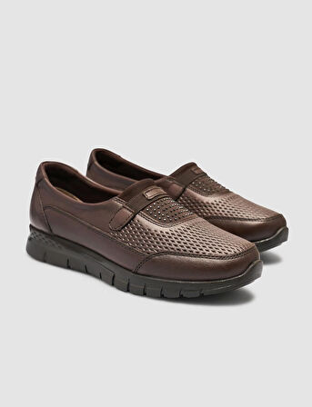 %100 Hakiki Deri Kahverengi Günlük Kadın Comfort