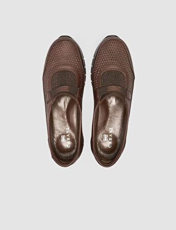 %100 Hakiki Deri Kahverengi Günlük Kadın Comfort