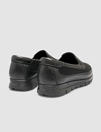 %100 Hakiki Deri Siyah Günlük Kadın Comfort