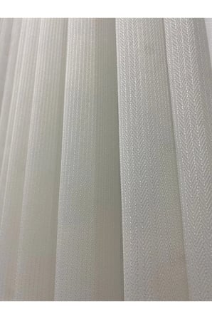 Arya Balık Sırtı Desenli 1/2,5 Orta Pile Tül Perde (Kırık Beyaz)