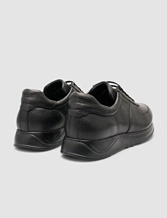 Cabani %100 Deri Dokulu Siyah Spor Ayakkabı