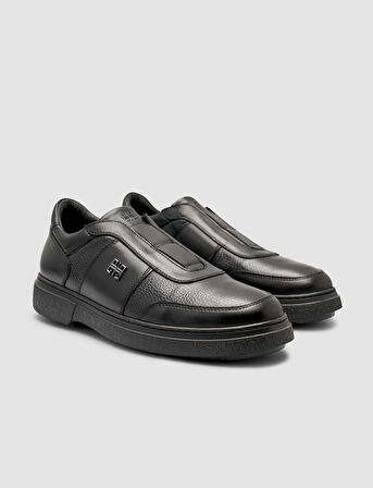 Cabani Hakiki Deri Kürklü Siyah Erkek Spor Ayakkabı