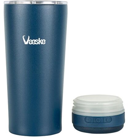 Vaeske 500 Ml Çelik Termos Bluetooth Hoparlör Mavi