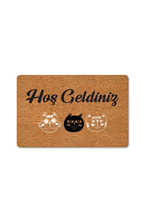 hoş geldiniz yazılır Temalı Coco Görünümlü Dekoratif Dış Kapı Önü ve Iç Mekan Paspası