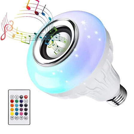 Ayt Ledx AL-SPKR Kumandalı Bluetooth Hoparlörlü Ampul E27 500 Lümen Rgb Renkli Led Aydınlatma