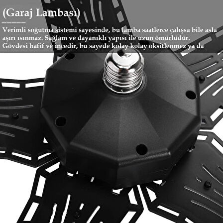 Ayt Ledx Ayarlanabilir Açılı 4 Kanatlı 108 Smd Ledli Galaxy Projektör Işığı 50W 5500 Lumen E27 Duy Ampul 32Cm Çap