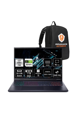 Predator Helios Neo16 Ultra9 275HX 32GB 1TB SSD RTX5070Ti/12GB 16" QHD+ W11P Gaming Laptop