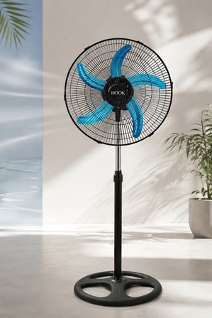 HOOK Metal Ayaklı Vantilatör 18'' İnç (45cm) 85W 5 Metal Kanatlı 3 Kademeli Güçlü
