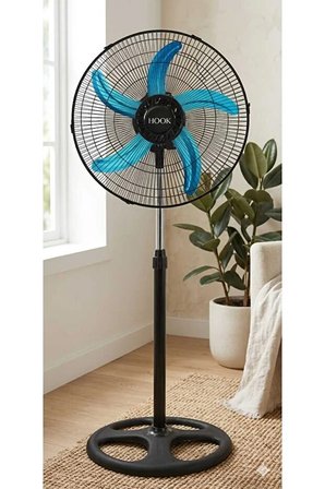 HOOK Metal Ayaklı Vantilatör 18'' İnç (45cm) 85W 5 Metal Kanatlı 3 Kademeli Güçlü