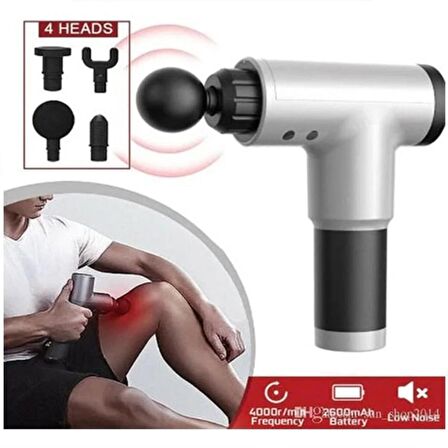 Masaj Aleti Tabancası Sporcu Kas Rahatlatıcı Şarjlı 6 Seviye Titreşimli Fascial Massage Gun RH-320