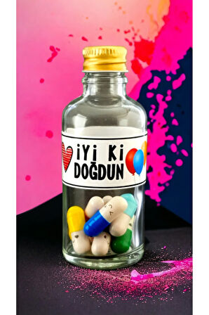 20 Adet Güncel Aşk Sözü Yazılı Kapsül Doğum günü özel şişede Sevgiliye Hediyelik D.G.Kapscam