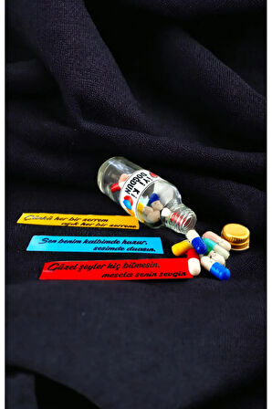 20 Adet Güncel Aşk Sözü Yazılı Kapsül Doğum günü özel şişede Sevgiliye Hediyelik D.G.Kapscam