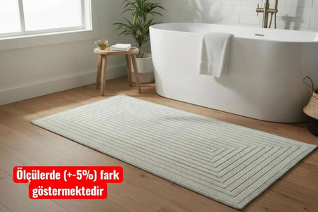 Pamuklu Kaymaz Taban Dikdörtgen Banyo Paspası – Yüksek Emici Pamuk Dokuma Halısı 