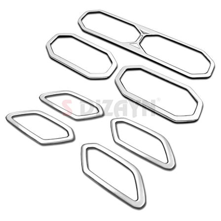 S-Dizayn Renault Duster Krom Havalandırma ve İç Kapı Kolu Çerçevesi 7 Prç. 2024 Üzeri (Mat Krom) A+ Kalite