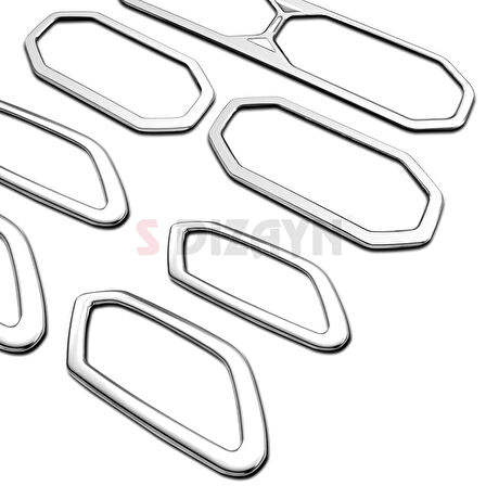 S-Dizayn Renault Duster Krom Havalandırma ve İç Kapı Kolu Çerçevesi 7 Prç. 2024 Üzeri (Parlak Krom) A+ Kalite