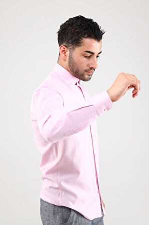 Guild Oxford 7001 Slim Fit Pembe Gömlek