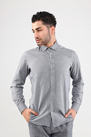 Guild Oxford 7001 Slim Fit Gri Gömlek