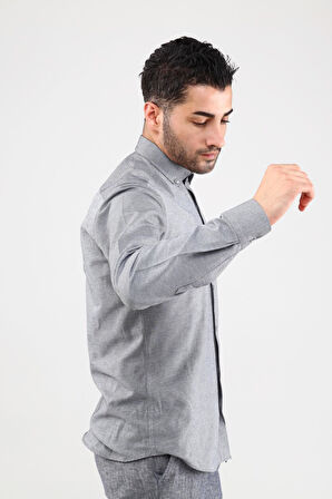 Guild Oxford 7001 Slim Fit Gri Gömlek
