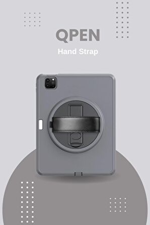 Qpen iPad Pro 11 inç (2021)  Uyumlu Hand Strap Tablet Kılıfı 