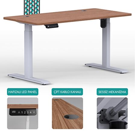 O-Flex Tek Motorlu Elektrikli Yükseklik Ayarlı Masa - 180x80 - Bambu