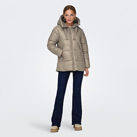 Only Açık Kahve Kadın Mont ONLNEWSCARLETT HOOD PUFFER CC OTW