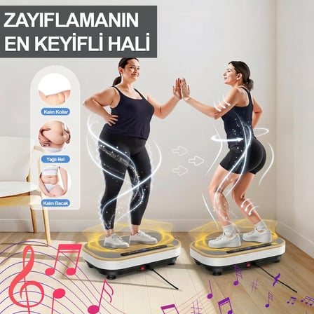 Bluetooth LED Işıklı Titreşimli Egzersiz Platformu Kumandalı Ev Fitness Aleti Direnç Lastiği Hediye