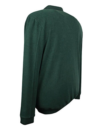 Erkek Büyük Beden 122 Kilo - 158 Kilo Arası İçin Uygun Geniş Kalıp Polo Yaka Selanik Sweat Yeşil