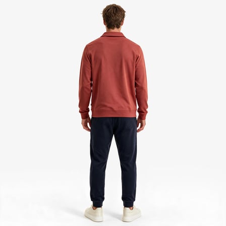 Nautica Erkek Turuncu Polo Yaka Sweatshirt
