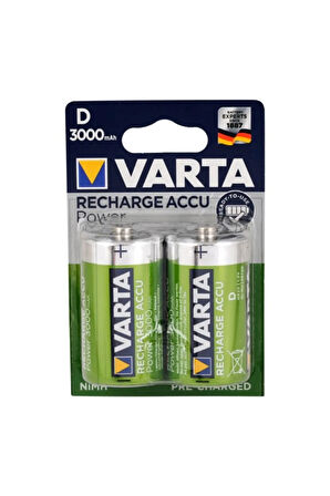 Power Accu Ready 2 Use 3000 Mah Şarj Edilebilir D Büyük Boy Pil 2'li