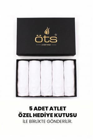 Öts Premium 5’li Erkek Çocuk Atlet - Hediye Kutulu, %100 Pamuk, Ultra Yumuşak Kumaş, Rahat Kalıp, Et