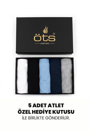 Öts Premium 5’li Erkek Çocuk Atlet - Hediye Kutulu, %100 Pamuk, Ultra Yumuşak Kumaş, Rahat Kalıp, Et