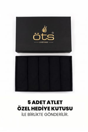 Öts Premium 5’li Erkek Çocuk Atlet - Hediye Kutulu, %100 Pamuk, Ultra Yumuşak Kumaş, Rahat Kalıp, Et