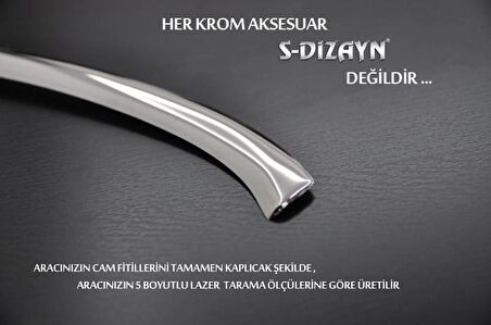 S-Dizayn Renault Fluence Krom Cam Üst Çıtası 4 Prç 2010 Üzeri