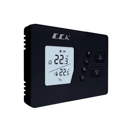 E.C.A Oda Termostadı Kablosuz Poly Comfort 200B Dijital Kontrol Paneli ile Siyah Renk