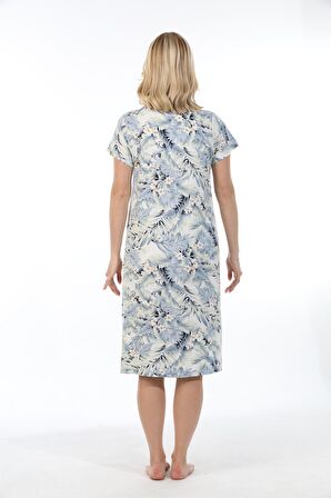 Etoile Kadın Bambu Kısa Kol Desenli Gecelik 72219