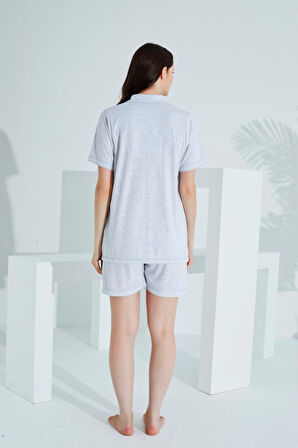 Bambu Boydan Düğmeli Hamile Lohusa Şort Takım 30101-30104