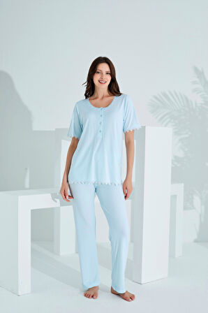 Bambu Dantel Detaylı Hamile Lohusa Pijama Takım 30241-30245