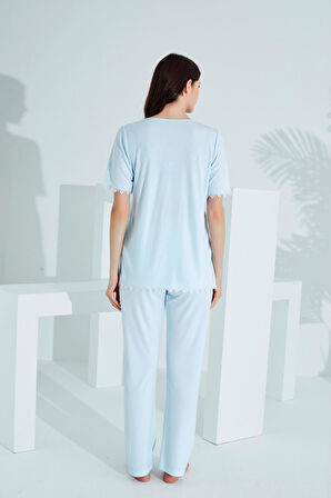 Bambu Dantel Detaylı Hamile Lohusa Pijama Takım 30241-30245