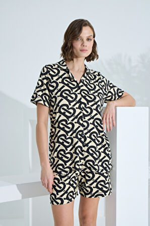 Bambu Kısa Kollu Yazlık Kadın Şort Takım 70002