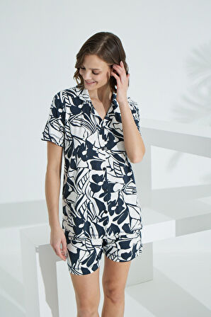 Bambu Kısa Kollu Yazlık Kadın Şort Takım 70001