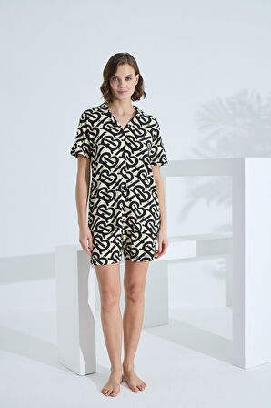 Bambu Kısa Kollu Yazlık Kadın Şort Takım 70002