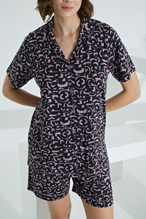 Bambu Kısa Kollu Yazlık Kadın Şort Takım 70003